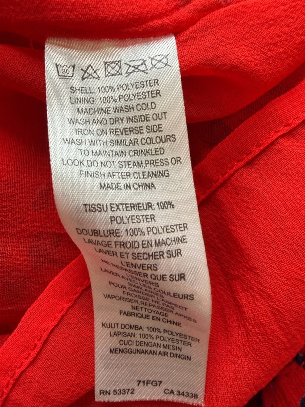 French Connection Women’s Red Printed Belted Dress size US 6 - Picture 7 of 7